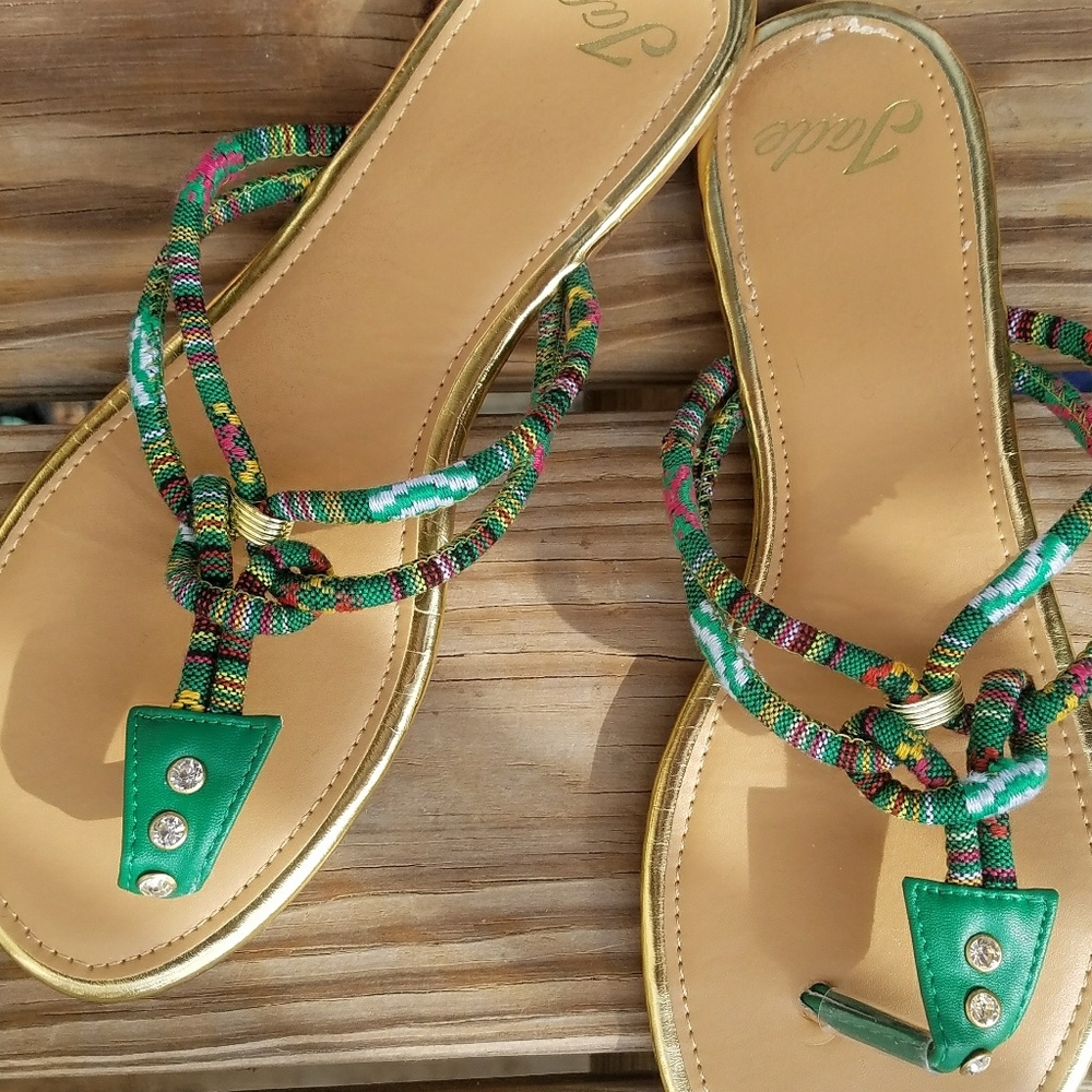 Jade flip flop sandles